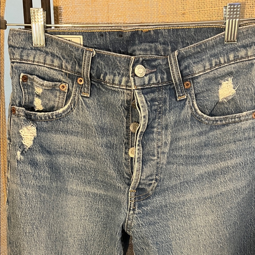 GAP High Rise Ripped Jeans - Classic Blue - Picture 2 of 6
